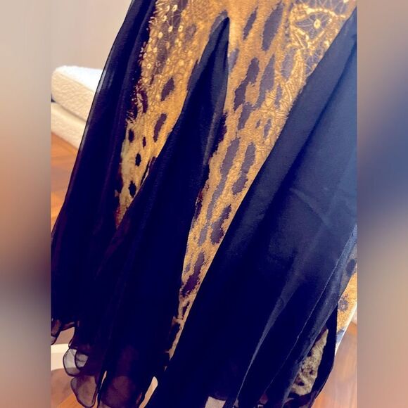 Sean Couture vintage Elegant Black and Gold cocktail Halter Dress size Small - Picture 2 of 10